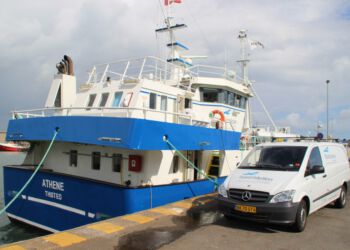 Skoleskibet Athene fra North Sea College i Hirtshals Havn. Foto: Arkiv.