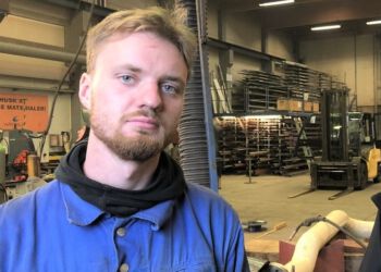 Maritim smedelærling Frederik Nørgaard Krogh Jensen hos Hirtshals Yard A/S.