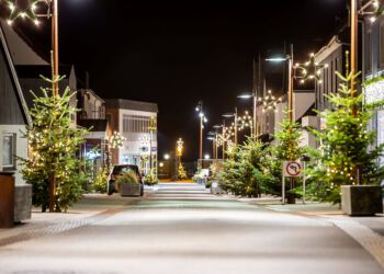 Nørregade by Night i Hirtshals. Foto: René Stoklund.