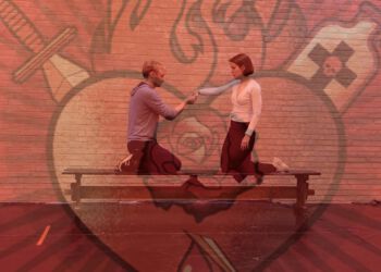 Mon ikke Romeo og Julie fik sendt hinanden et kærestebrev eller to...? Her ses Lue Støvelbæk og Luise Kirsten Skov under prøverne... (arkivkollage)