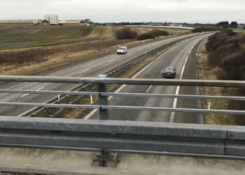Nordjyske Motorvej mellem Bjergby og Horne. Foto: Arkiv.