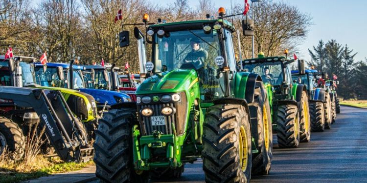 Traktordemonstrationen i Hjørring. Foto (arkiv): Elling.