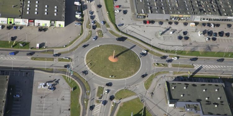 Rundkørsel i Hjørring. Foto: Hans Hunderup.