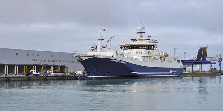 Norwegian Gannet til kaj ved Hav Line i Hirtshals. Foto: Arkiv.