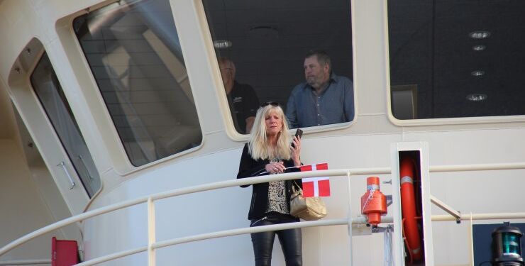 Henning Kjeldsen ombord på en tidligere nybygning, der i 2018 anløb Hirtshals Havn. Foto: Arkiv.