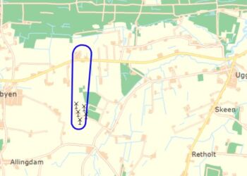 Den ansøgte vindmøllepark ligger ca. 1,1 km øst for Åbyen og i en afstand til kysten på ca. 2,2 km. Alt efter antallet af møller har den ansøgte vindmøllepark en længde på mellem 950 m og 1.100 m.