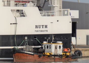 Ruth bunkrer i Hirtshals Havn før afgang med kurs mod Portsmouth i Den Dominicanske Republik. Foto: Preben Andersen.