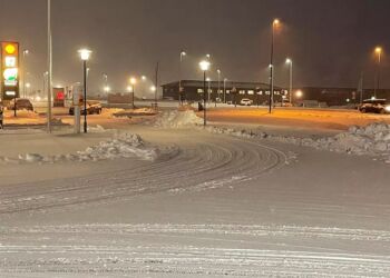 Snevejr i Hjørring. Foto: Henriette Maj Pedersen.