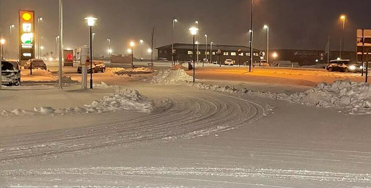 Snevejr i Hjørring. Foto: Henriette Maj Pedersen.