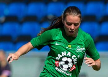 Emma Snerle i trøjen for Fortuna. Foto: Arkiv.