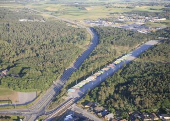 Godsterminalen i Hirtshals. Luftfoto (arkiv): Hans Hunderup.