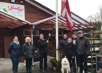 Flaget blev primo marts hejst hos Landlyst udenfor Hjørring.