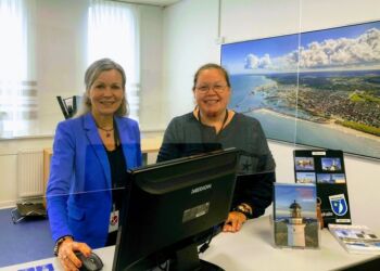 Laila Zielke og Maria Laursen i det nye kontor på Det Gamle Rådhus i Hirtshals. Foto: Arkiv.