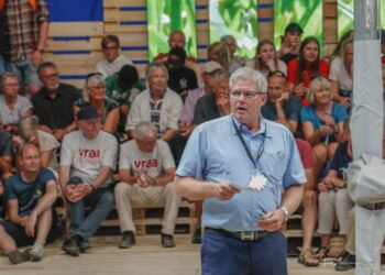 Borgmester Arne Boelt (S) ved Naturmødet i 2018. Foto (arkiv): Jens Kranen.