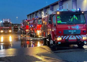 Brand tidligt mandag morgen hos GrønGas Vraa.
Foto: Per .Frank Paulsen