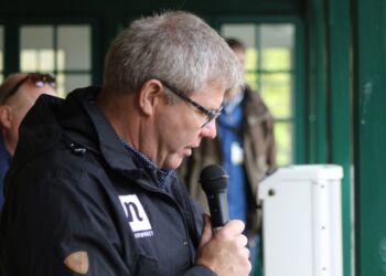 Borgmester Arne Boelt (S) ved åbningen af Naturpark Tolne. Foto (arkiv): Kurt Prentow.