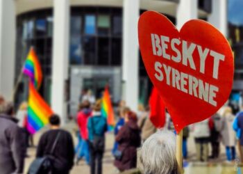 Demonstration i Hjørring til støtte for flygtninge fra Syrien. Foto: Arkiv.