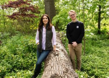 På optagelse med H.K.H. Kronprinsessen og Bo Øksnebjerg, WWF, ifm. lancering af kampagnen "Sammen for naturen". Foto: Kongehuset.