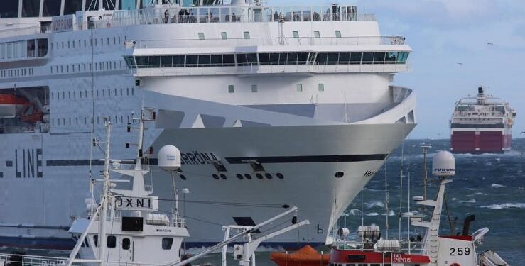 Trafikken var i dag tæt hos Hirtshals Havn. Foto: Mogens Bressay.