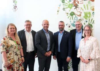 Koordinationsudvalget for Sundhed: Fra venstre er det Mai-Britt Beith (A), Søren Smalbro (V), formand Per Møller (C), Per Hyldig (O), Jørgen Christensen (V), næstformand Chelina Bagger (A).