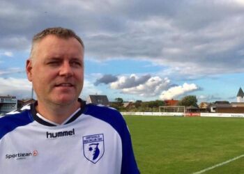 Dan Andersen i trøjen for det succesombruste hold i turneringen for Veteran Old Boys. Foto: Arkiv.