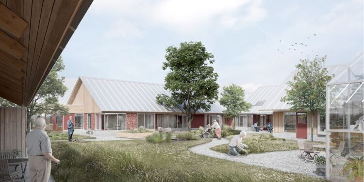 Det nye Vendelbocenter i Sindal. Grafik: Cubo Arkitekter.