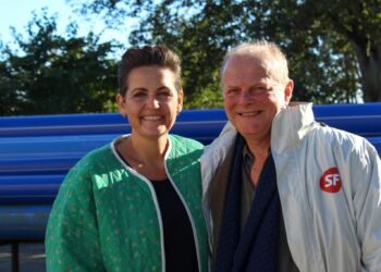 Jørgen Bing fra SF i godt selskab med sin partiformand Pia Olsen Dyhr. Foto: Arkiv.