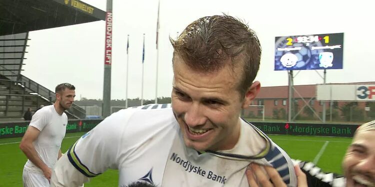 Lasse Steffensen efter kampen for Vendsyssel FF. Foto: TV2 Nord.