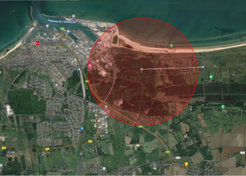 Kortet er fra Google Maps, som Christian Hartmann har lagt kommunens kort over i Lilleheden Klitplantage.