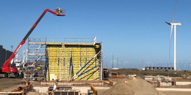 Biomega er i gang med byggeriet på Hirtshals Havn. Foto (arkiv): Biomega.