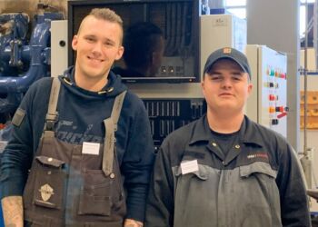 Frederik og Dennis er nu uddannede skibsmontører fra EUC Nord.