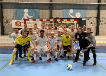 Forståeligt glade spillere hos Hjørring Futsal Klub.