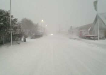 Snevejr i Hirtshals. Foto (arkiv): Presse-fotos.dk.