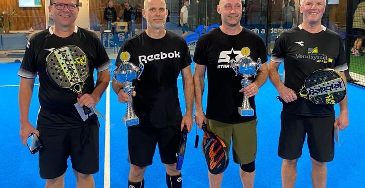 De fire finalister fra Frederikshavn: Michael Frederiksen, Bjarne Svendsen, Lars Krogsgaard og Lars Christensen.