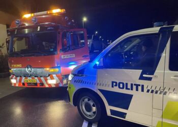 Slagsmålet fandt sted i Hjørrings midtby.
Foto: Per Frank Paulsen.
