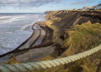 Kystsikring med pil ved Nr. Lyngby. Foto: Arkiv.