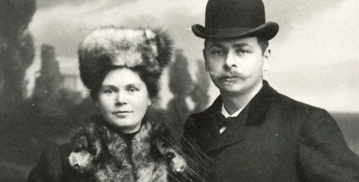 Fotograf Martinus Christensen, Sindal, og hustru Julie Christensen, ca. 1910. Foto: VHM.