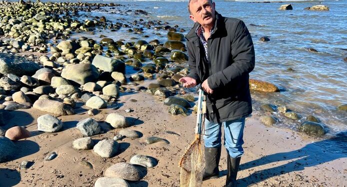 Steve Olesen på stranden nedenfor Hirtshals Fyr.