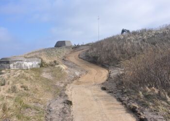 Udsigtsstien slynger sig smukt igennem Bunkermuseet ved Hirtshals Fyr.