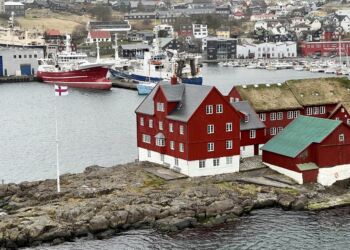 Merkið vajer på Tinganes. Foto: Niels Skipper.