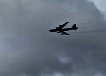 Bombeflyet B52 spottet over Vendsyssel. Foto: Privat.