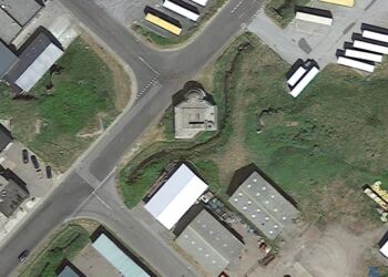Bunker ved Willemoesvej i Hirtshals. Foto: Google Earth.