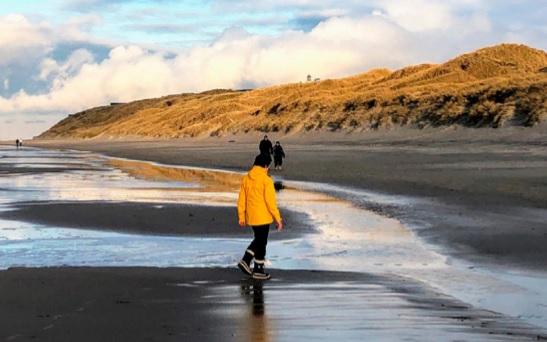 Tornby Strand med udsigt til Hirtshals Fyr.