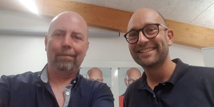 Torben Kaptain i selskab med fødevareminister Rasmus Prehn. Foto (arkiv): Privat.