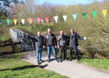 Projektgruppen ved Fisketrappen i Bindslev. Foto: Ulla Sølvsten.