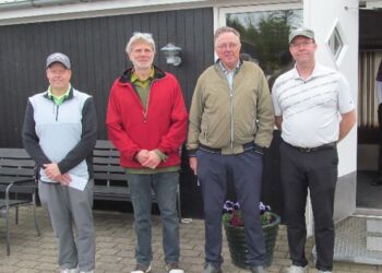 Vinderne fra venstre John Christensen, Flemming Arentoft, Ole L. Nielsen og Søren Ditlevsen.