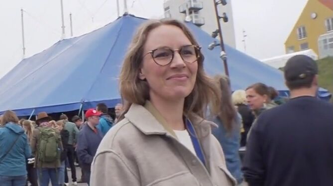 Miljøminister Lea Wermelin på Naturmødet 2022 i Hirtshals. Foto: TV2 Nord.