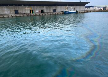 Olieforureningen i mandags. Foto: Niels Skipper.