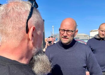 Fødevareminister Rasmus Prehn under et besøg i Hirtshals. Foto: Arkiv.