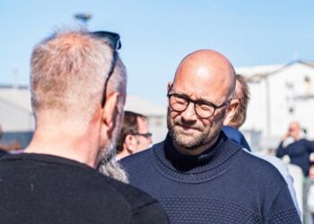 Fiskeriminister Rasmus Prehn (S) under sit seneste besøg i Hirtshals.